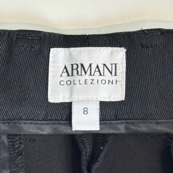 Armani Collezioni Black Viscose Knit Tapered Trousers 8 - Picture 4 of 6